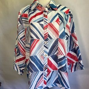 Alfred Dunner collared shirt 🔴⚪️🔵